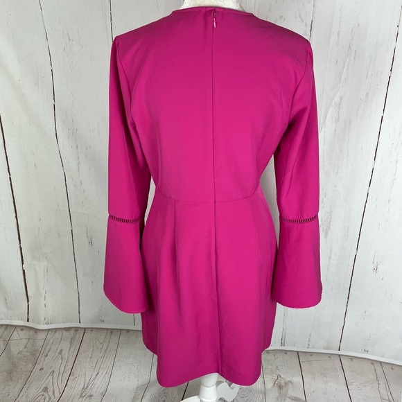 Charles Henry Pink mini dress with long bell sleeves. Medium - Picture 4 of 10